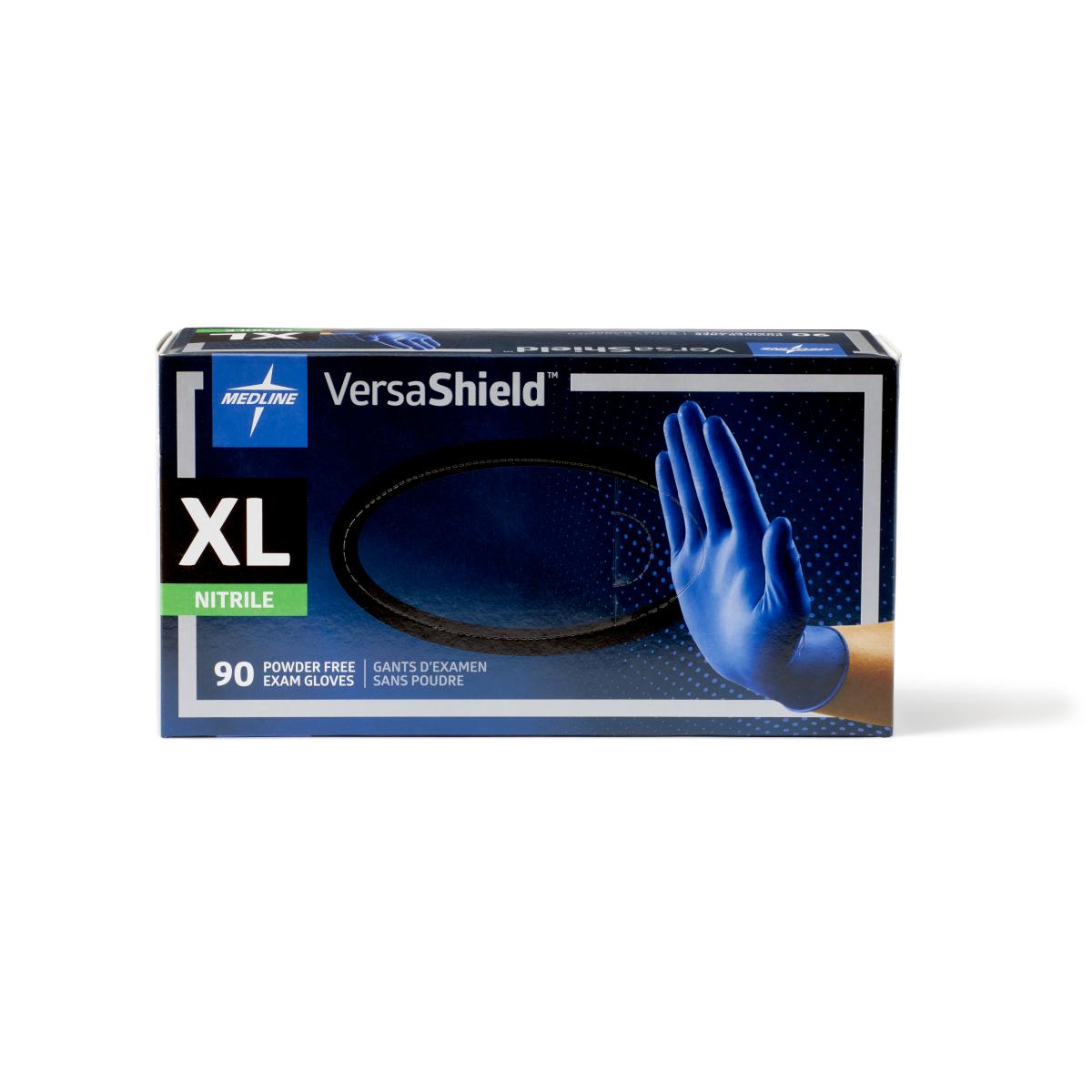 Versashield brand blue gloves in blue box - extra large size